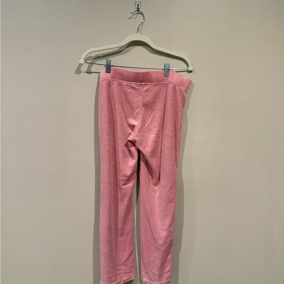 Express Pink Striped Velour Flare Pants - Picture 2 of 3